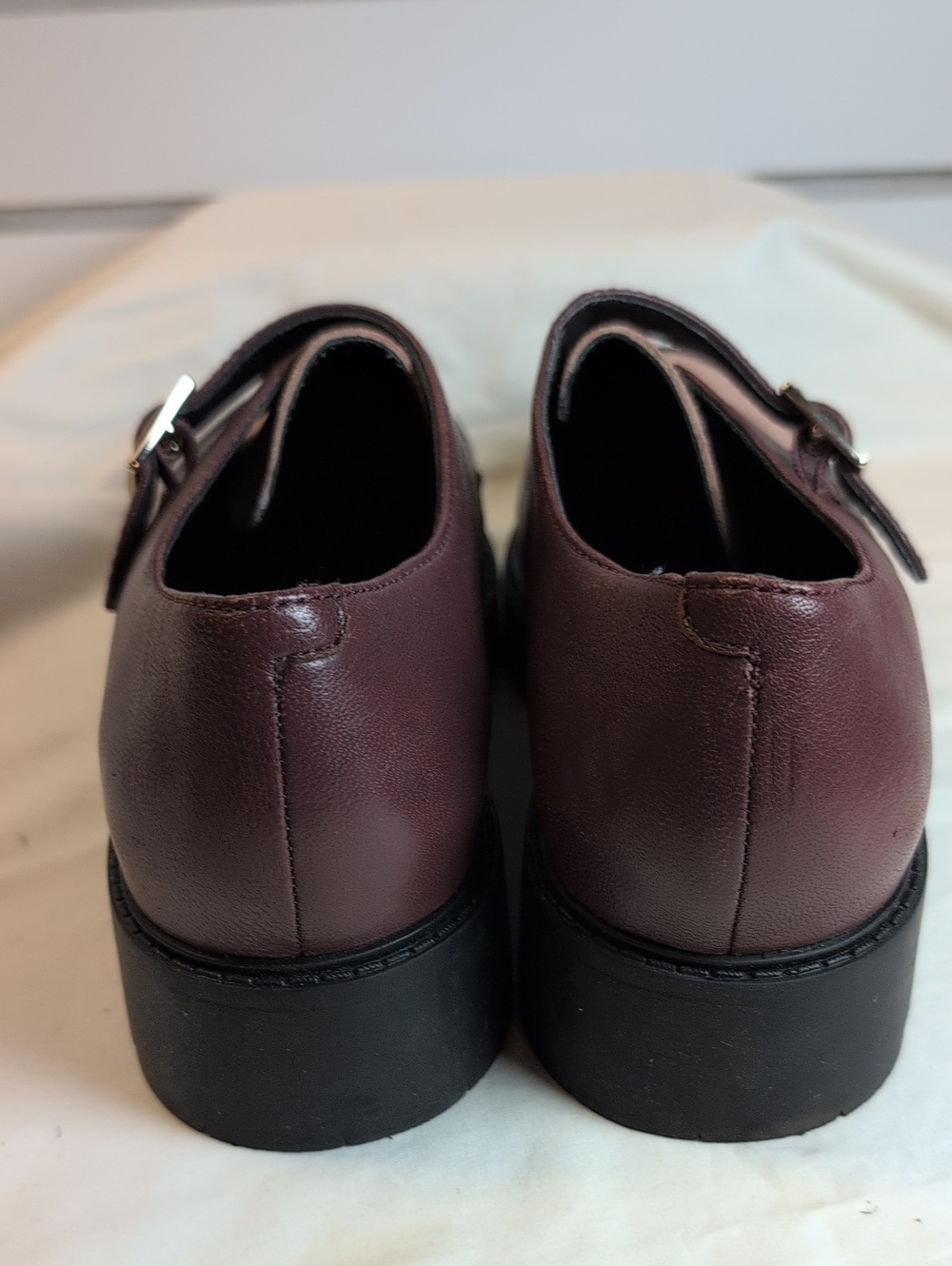 NWOB Seychelles Catch Me Platform Monk Strap Leather Loafers Burgandy 8 NWOB - Picture 7 of 9